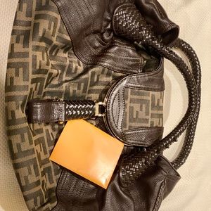 Fendi Spy Bag.  Cloth & Nappa Leather